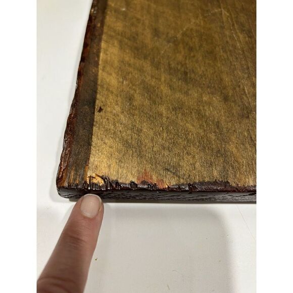 Vintage Wood Engraved 3D Hand Painted Raised Flower Art. Arts Wall Plaque. - Picture 7 of 8